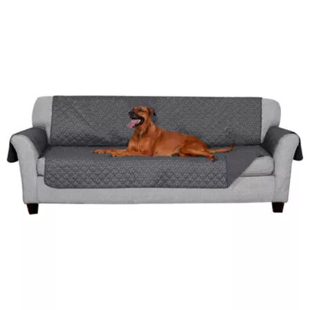 FurHaven Reversible Water Resistant Furniture Protector Cover with Polka Paw Print Large Sofa Gray Furniture Covers & Protectors