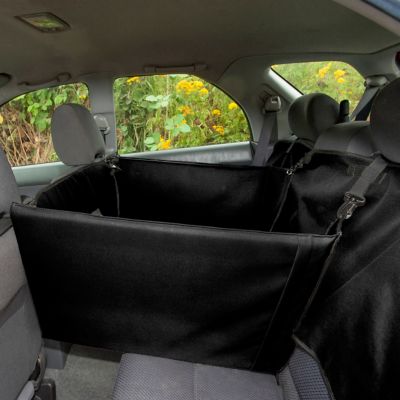 Image showing  Deluxe Car Barrier and Seat Protector with Carry Bag, Hard Base, 66 in. x 52.75 in., Black