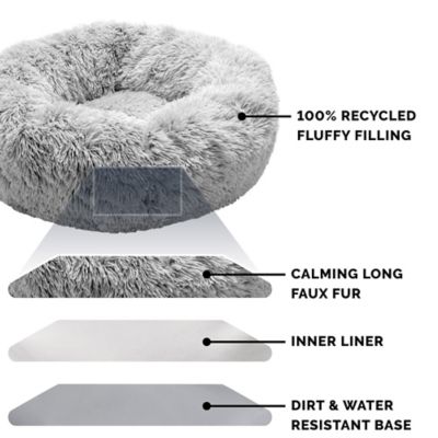 Image showing  Calming Cuddler Long Fur Donut Dog Bed