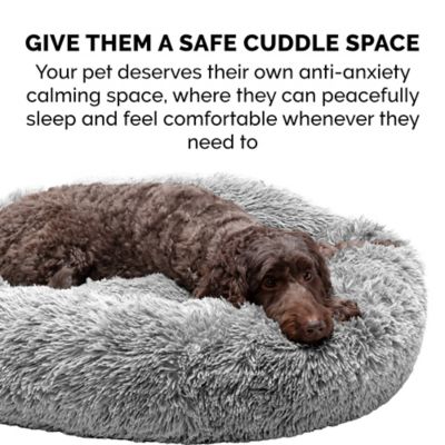 Image showing  Calming Cuddler Long Fur Donut Dog Bed