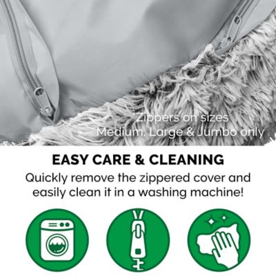 Image showing  Calming Cuddler Long Fur Donut Dog Bed