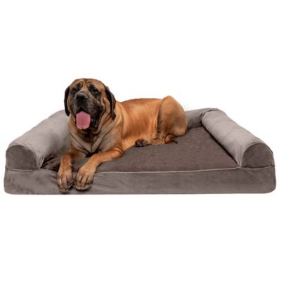 FurHaven Faux Fur and Velvet Orthopedic Mattress Sofa Dog Bed