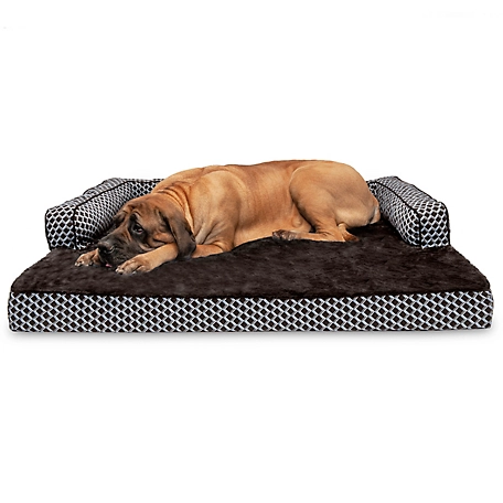 FurHaven Plush and Decor Comfy Couch Orthopedic Sofa-Style Dog Bed