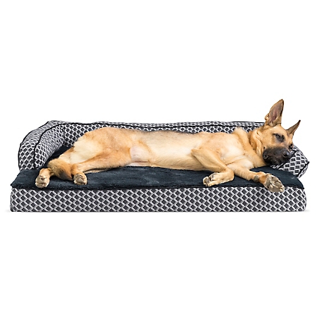 FurHaven Plush and Decor Comfy Couch Memory Top Sofa-Style Dog Bed