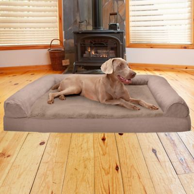 Image showing  Plush and Suede Cooling Gel Sofa Dog Bed