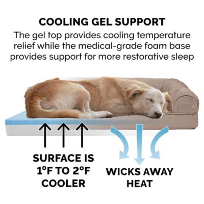 Image showing  Plush and Suede Cooling Gel Sofa Dog Bed