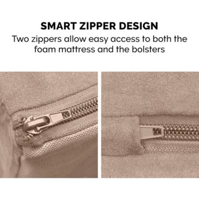 Image showing 7 th FurHaven Plush and Suede Cooling Gel Sofa Dog Bed