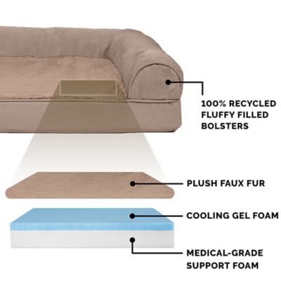 Image showing  Plush and Suede Cooling Gel Sofa Dog Bed