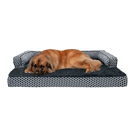 FurHaven Plush and Decor Comfy Couch Cooling Gel Sofa Pet Bed
