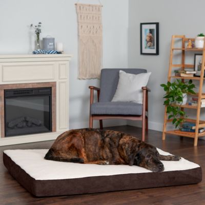 Image showing  Faux Sheepskin and Suede Deluxe Orthopedic Mattress Pet Bed
