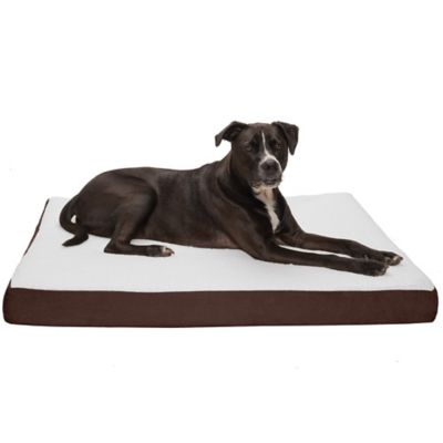 FurHaven Faux Sheepskin and Suede Deluxe Cooling Gel Mattress Dog Bed