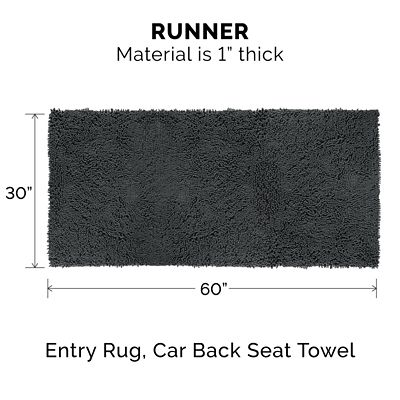 Image showing  Ultra-Absorbent Muddy Paws Pet Towel and Shammy Dog Rug, 60 in. x 30 in., Charcoal Gray