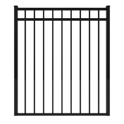 Ironcraft Fences 52 in. x 46 in. Aluminum 3-Rail Gate Panel, Black