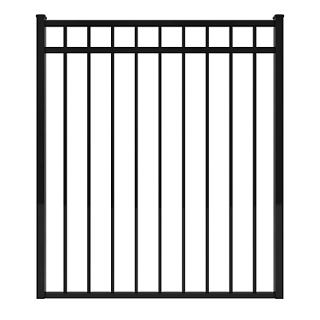 Ironcraft Fences 52 in. H x 46 in. W Aluminum 3-Rail Gate Panel, Black
