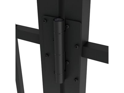 Image showing 5 th Ironcraft Fences 52 in. x 46 in. Aluminum 3-Rail Gate Panel, Black