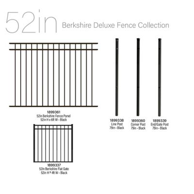 Image showing  79 in. Aluminum Line Post with Cap, Black