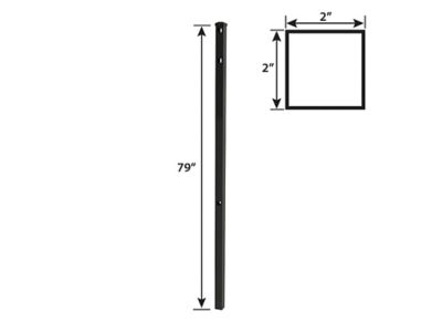 Image showing  79 in. Aluminum Line Post with Cap, Black