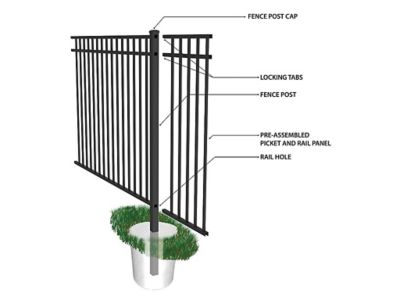 Image showing  79 in. Aluminum End/Gate Fence Post with Cap