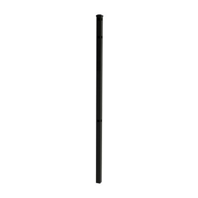 Ironcraft Fences 79 in. Berkshire Deluxe Fence Post Corner with Cap, Black