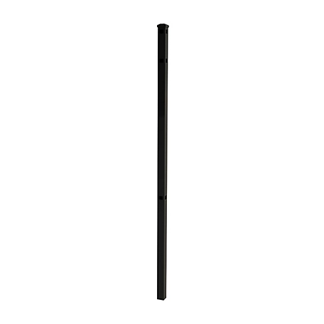 Ironcraft Fences 79 in. Berkshire Deluxe Fence Post Corner with Cap, Black