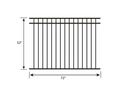 Image showing  52 in. x 72 in. Deluxe Aluminum Fence Panel