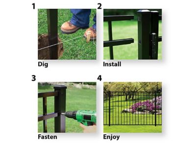 Image showing 6 th Ironcraft Fences 52 in. x 72 in. Deluxe Aluminum Fence Panel