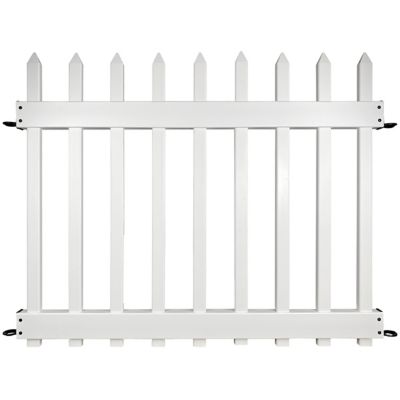 Yardlink 34 in. H x 45 in. W White No Dig Vinyl Fence Panel