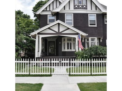 Image showing  34 in. x 45 in. White No Dig Vinyl Fence Panel