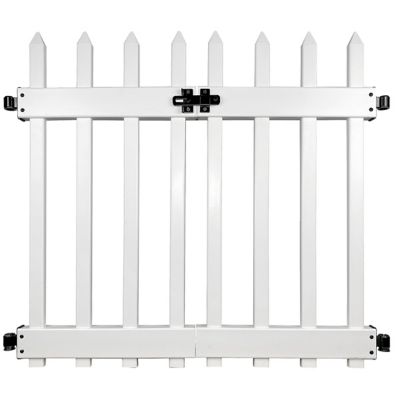 Yardlink 34 in. H x 40 in. W White No-Dig Vinyl Fence Gate