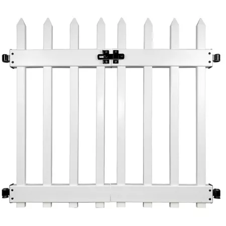 Yardlink 34 in x 40 in No-Dig White Vinyl Fence Gate Farm Gates