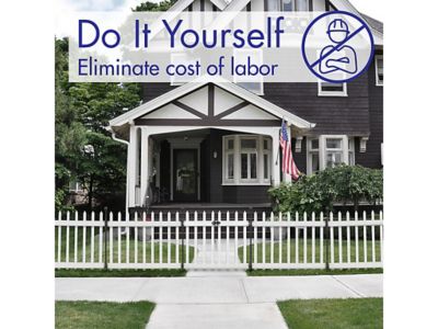 Image showing  34 in. x 40 in. White No-Dig Vinyl Fence Gate