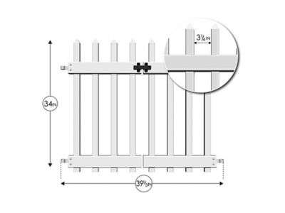 Image showing  34 in. x 40 in. White No-Dig Vinyl Fence Gate