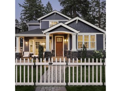 Image showing  34 in. x 40 in. White No-Dig Vinyl Fence Gate