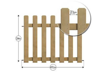 Image showing  34 in. x 45.5 in. No Dig Cedar Wood Fence Panel