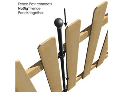 Image showing 5 th Yardlink 34 in. x 45.5 in. No Dig Cedar Wood Fence Panel