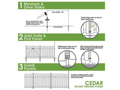 Image showing 8 th Yardlink 34 in. x 45.5 in. No Dig Cedar Wood Fence Panel