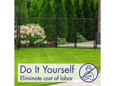 Image showing  34 in. x 44.5 in. Diamond Mesh Steel Fence Panel