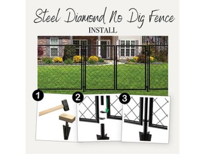 Image showing 6 th Yardlink 34 in. x 44.5 in. Diamond Mesh Steel Fence Panel