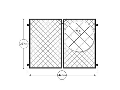 Image showing  34 in. x 49 in. Diamond Mesh Steel Fence Gate