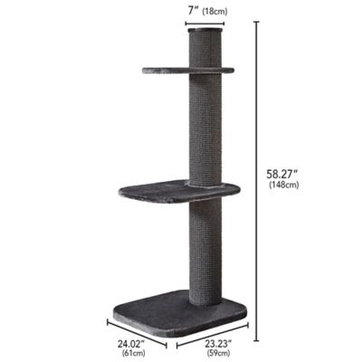 Image showing  58.3 in. 3-Tier Maple Cat Tree, Dark Gray