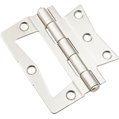 National Hardware 3-1/2 in. Surface-Mounted Door Hinge, Satin Nickel