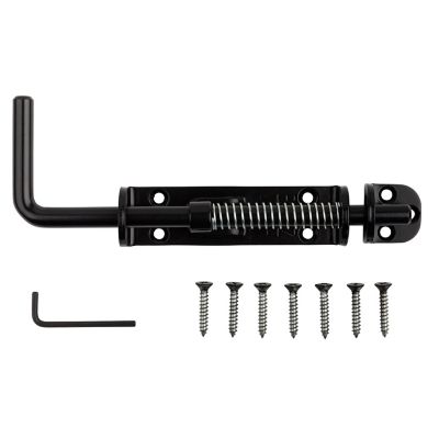 National Hardware Spring-Loaded Heavy-Duty Sliding Bolt, Black