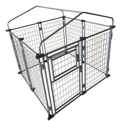 Image showing 6 th Two by Two 4 ft. x 4 ft. x 4.5 ft. Welded Wire Haven Expandable Steel Dog Kennel