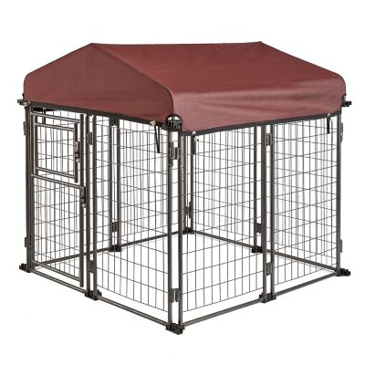Image showing 8 th Two by Two 4 ft. x 4 ft. x 4.5 ft. Welded Wire Haven Expandable Steel Dog Kennel