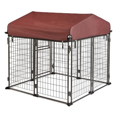 Image showing 9 th Two by Two 4 ft. x 4 ft. x 4.5 ft. Welded Wire Haven Expandable Steel Dog Kennel