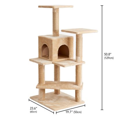 Image showing 6 th Two by Two 50.8 in. Evergreen Cat Scratching Tree