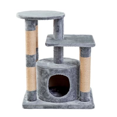 Image showing  30.5 in. 3-Tier Gala Cat Scratching Tree, Gray