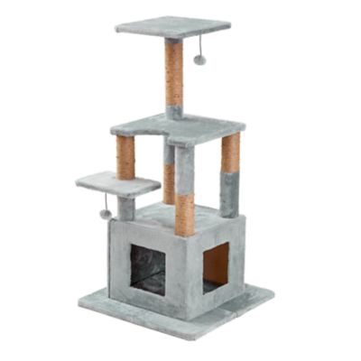 Image showing  48 in. 4-Tier Mcintosh Cat Scratching Tree, Gray