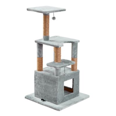 Image showing  48 in. 4-Tier Mcintosh Cat Scratching Tree, Gray
