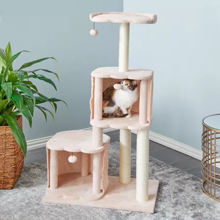 Two by Two 50.6" Ash Cat Tree Cat Trees & Condos